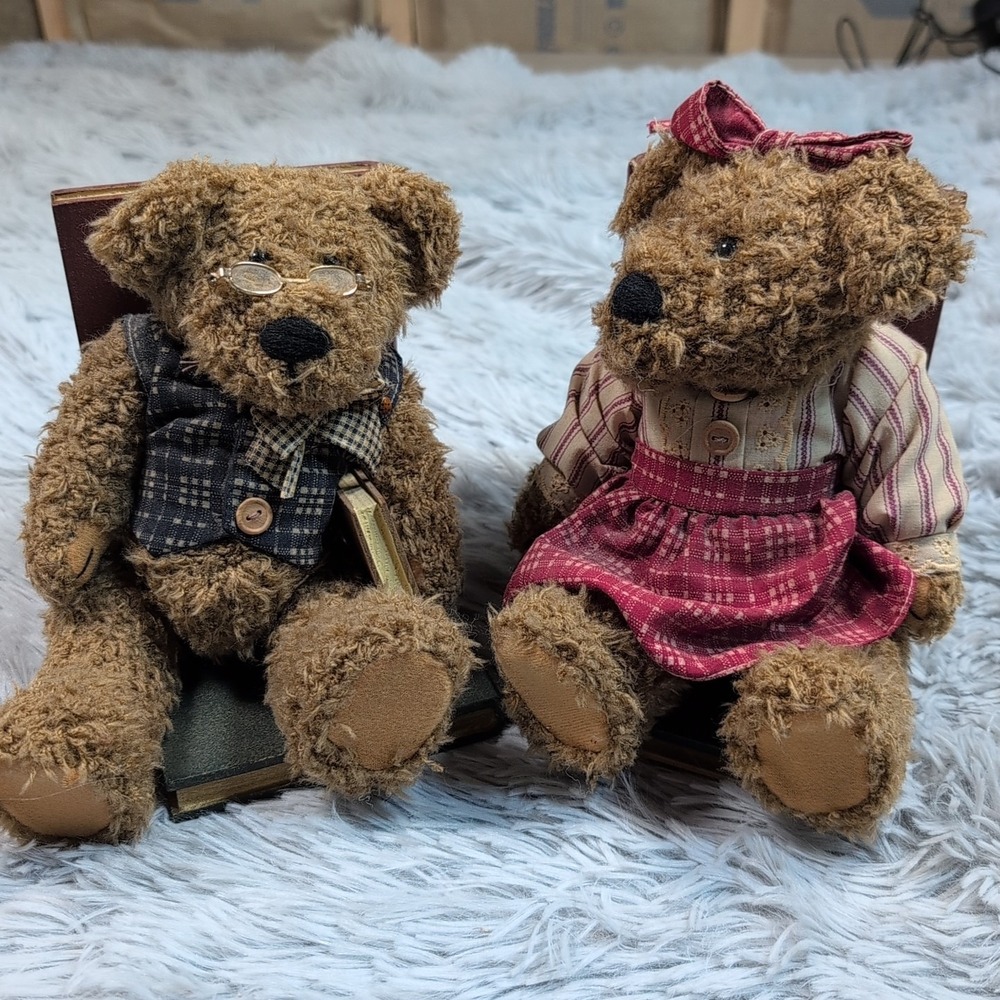 Vintage Bookends‎ Teddie's Stories Teddy Bear Plush Decor